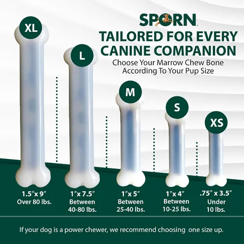 Vista 5 de Sporn Yuppie - Juguete dental para cachorros, masticable de médula, pequeño, blanco, (33810)