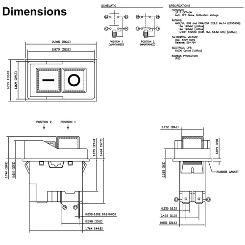 Vista 7 de Interruptor pulsador electromagnético KJD17 - 120V/220V 4-Pin 16A para herramientas de jardín y herramientas eléctricas