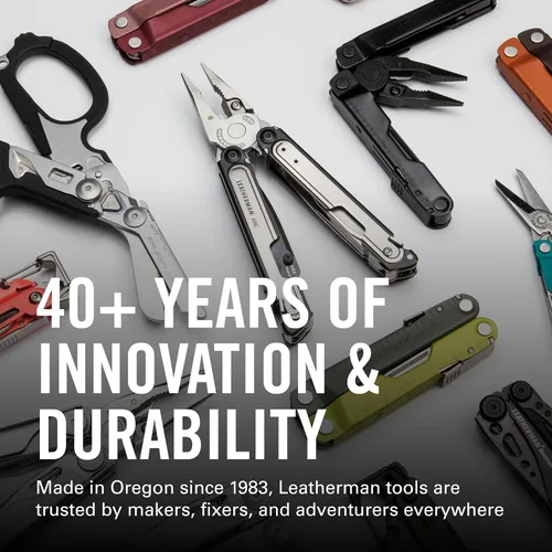 Vista 8 de LEATHERMAN, Multiherramienta de bolsillo tamaño Rev con abridor de paquete y destornilladores, acero inoxidable