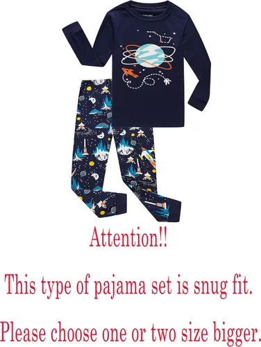 Vista 2 de Family Feeling Conjunto de pijamas para niños pequeños, 100% algodón, pijamas para niños pequeños