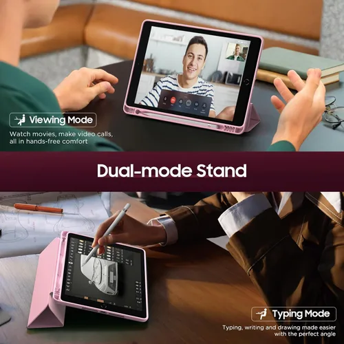 Vista 4 de Funda MoKo para iPad de 9ª Generación 2021 / iPad de 8ª Generación 2020 / iPad de 7ª Generación 2019 con Soporte para Lápiz, Funda para iPad 10.2