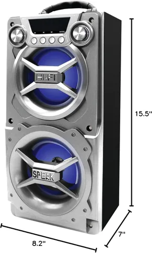 Vista 2 de Altavoz portátil con Bluetooth, Sylvania, Plateado