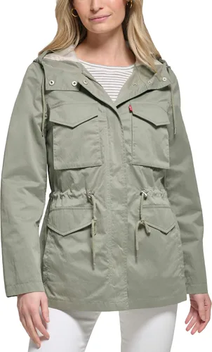 Vista 13 de Levi's Women's Four Pocket Hooded Military Jacket Algodón Camel
