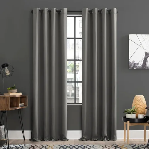 Vista 22 de Sun Zero Soho - Juego de 2 paneles de cortinas opacas de eficiencia energética con ojales, 54 x 63 pulgadas, color blanco paloma Oyster White