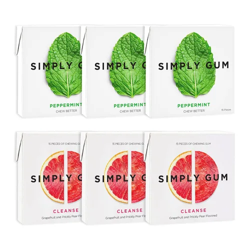 Vista 14 de SIMPLY Gum Canela, goma de mascar natural sin plástico, paquete de 6 (90 piezas) Vegano, Kosher, sin OGM, sin aspartamo y sin sorbitol