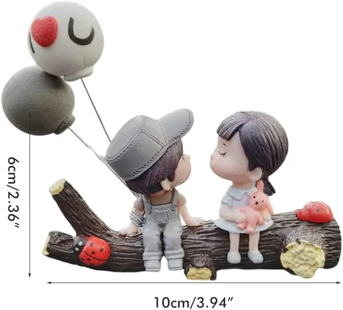 Vista 6 de Lindos adornos para parejas, decoraciones para tablero de instrumentos de automóvil, adorno para niña y niño, bonito adorno para tablero