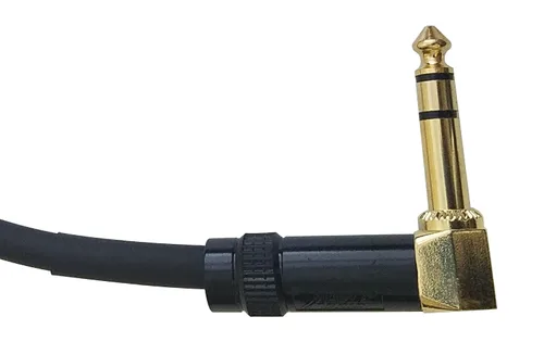 Vista 3 de Audio2000'S E25101 - Cable TRS de 1 pie chapado en oro de 1/4 pulgadas en ángulo recto a TRS chapado en oro de 1/4 de pulgada en ángulo recto