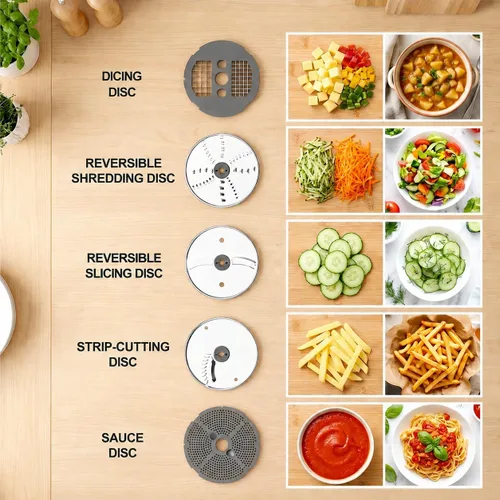 Vista 10 de Procesador de alimentos para KitchenAid, picadora de alimentos vegetales 5 en 1 para KitchenAid, incluye cortar en cubitos, triturar, moler salsa