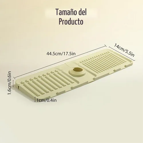 Vista 2 de Tapete para grifo de fregadero, protector contra salpicaduras de silicona mejorado, con propiedades de secado rápido, bandeja protectora ideal