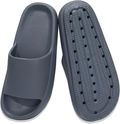 Vista 6 de NIMAZRI Sandalias de nube para mujeres y hombres, pantuflas de almohada cómodas y suaves sandalias acolchadas para ducha con suela gruesa