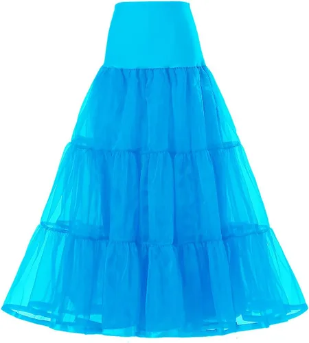 Vista 14 de Enaguas largas hasta el tobillo para mujer, tallas grandes, para boda, falda de crinolina para baile de graduación, vestido de novia de noche