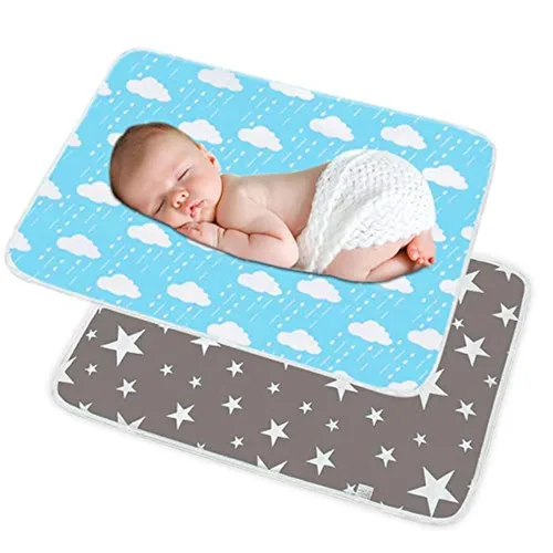 Vista 13 de Maveek - Paquete de 2 cambiadores de pañales para bebé, 19.6 x 27.5 pulgadas, impermeable, portátil, cambiador de pañales de viaje, tapetes 2 gris