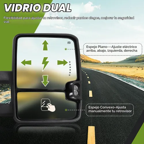 Vista 5 de Switchback Espejos de Remolque para Chevy Silverado GMC Sierra 2003-2007 Espejo Lateral con Señal de Giro Dinámica Luz de Marcha Lámpara de Respaldo