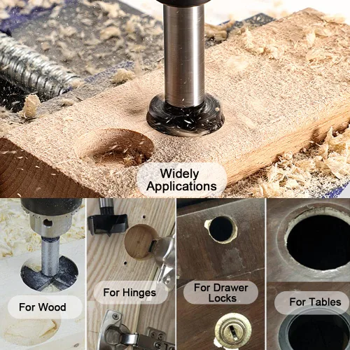 Vista 6 de Broca Forstner de carburo de 1/4 pulgada, broca Forstner con punta de carburo de 6 mm para madera dura, juego de sierras de perforación para madera