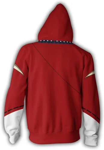 Vista 2 de DAVIKO Inuyasha - Sudadera con capucha para cosplay, disfraz de Sesshoumaru, con cremallera, unisex, con capucha