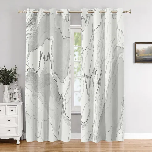 Vista 169 de Cortinas opacas de poliéster multicapa marrón con diseño de bosque natural, 2 unidades, 26 x 24 pulgadas