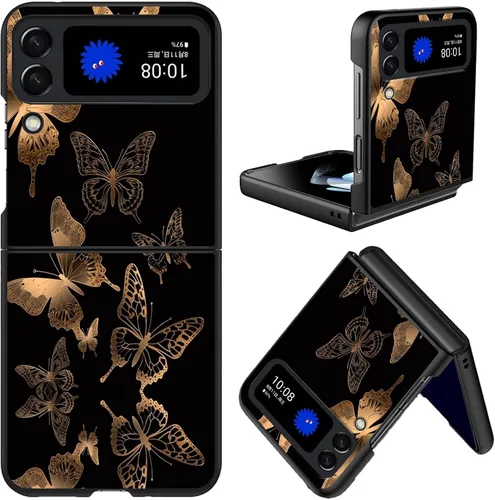 Vista 32 de Diseñada para Samsung Galaxy Z Flip 4 5G, funda rígida para teléfono de PC, a prueba de golpes y caídas, patrones de moda para una protección Gatos