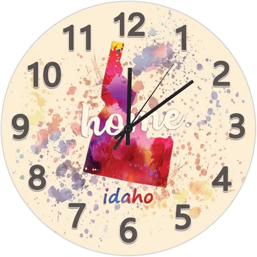 Vista 13 de UFunhome Reloj de pared con mapa del estado de Nevada, acuarela, Estados Unidos, reloj redondo de madera, funciona con pilas, silencioso, sin