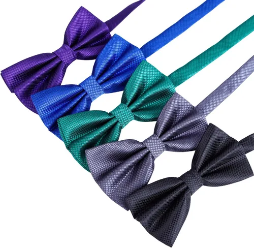 Vista 4 de Juego de 10 pajaritas formales preatadas con banda ajustable para el cuello, idea de regalo para hombres y niños (10 unidades, 3), colores mezclados
