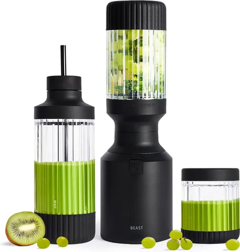 Vista 13 de Beast Mighty 850 Licuadora personal compacta premium Para batidos, malteadas, aderezos, salsas, postres, salsas para mojar Mezcla hielo
