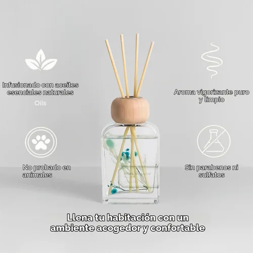 Vista 3 de Juego de difusor de varillas de 3.4 onzas líquidas, difusor de aceite perfumado refrescante con palos, difusor de aroma de baño Earl Grey Woods