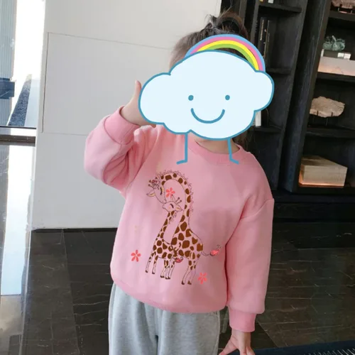 Vista 107 de Sudaderas para niñas pequeñas, cuello redondo, sin botones, de manga larga, para invierno, casual, ropa 2T-7T, Dinosaurio