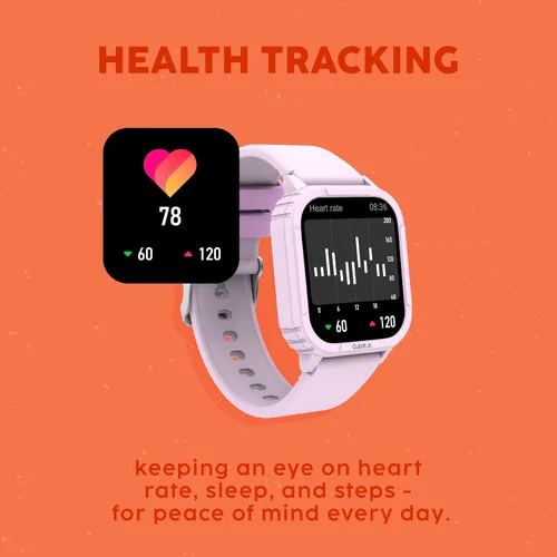 Vista 6 de Cubitt Jr - Reloj inteligente con rastreador fitness para niños y adolescentes, con temperatura corporal de 24 horas, juegos, contador de pasos
