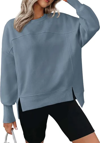 Vista 18 de BTFBM Sudaderas de cuello redondo para mujer Blanco
