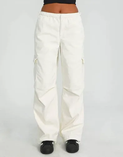 Vista 4 de Y2K - Pantalones deportivos casuales holgados de pierna ancha, cintura baja, con cordón, pantalones de paracaídas, estilo hippie, estilo cargo, traje