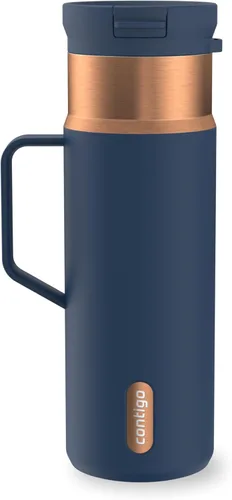 Vista 13 de Contigo SnapSeal - Botella de agua de acero inoxidable de 14 onzas con aislamiento al vacío con tapa de cierre automático a prueba de fugas