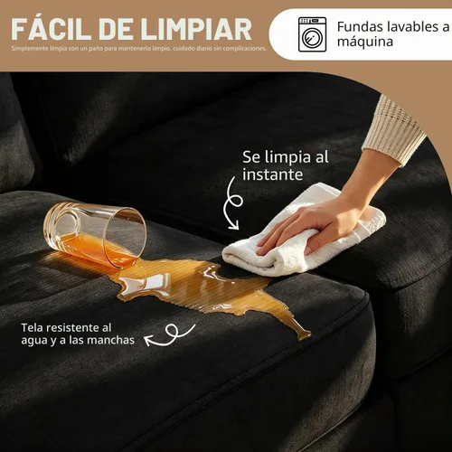 Vista 7 de JAMFLY Sofá modular para sala de estar, sofá reversible de 3 plazas con otomana convertible, sofás modernos en forma de L para apartamentos