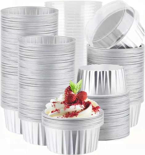 Vista 30 de EUSOAR Forros para cupcakes para hornear, 50 forros para magdalenas de 5 onzas, moldes de papel de aluminio desechables, recipientes de postre