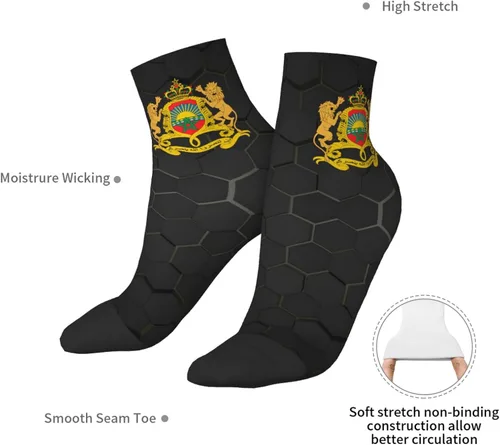 Vista 7 de GDJF Coat Of Arms Of Morocco Ankle Socks Winter Low Cut Sports Warm Comfort Breathable Casual Socks For Mens And Womens (1)