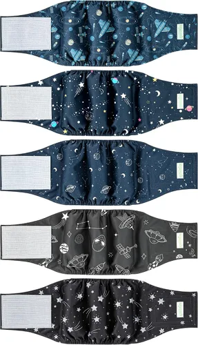 Vista 18 de wegreeco Pañales para perros pequeños machos, bandas reutilizables para el vientre para perros machos, pañales lavables para cachorros machos