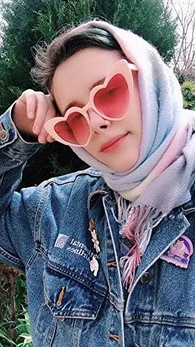 Vista 6 de boqopod Clout Heart Shaped Sunglasses Goggles Vintage Cat Eye Mod Style Retro Kurt Cobain Glasses