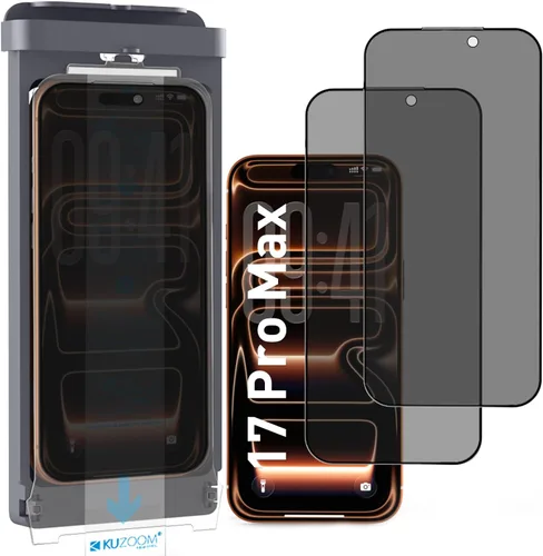 Vista 12 de KUZOOM Protector de pantalla para iPhone, paquete de 2 (negro, iPhone 17 Air)