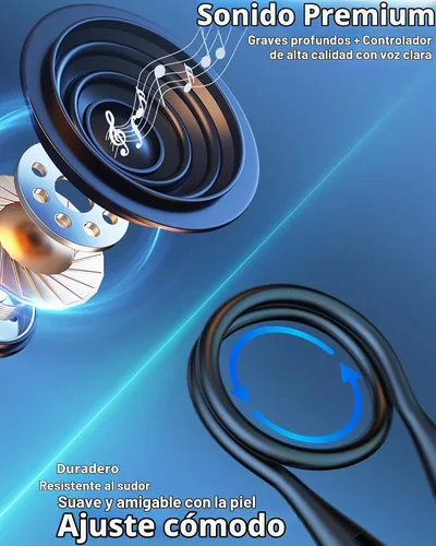 Vista 3 de ZXQ Auriculares inalámbricos Bluetooth con banda para el cuello, auriculares inalámbricos Bluetooth alrededor del cuello, 100 horas de tiempo