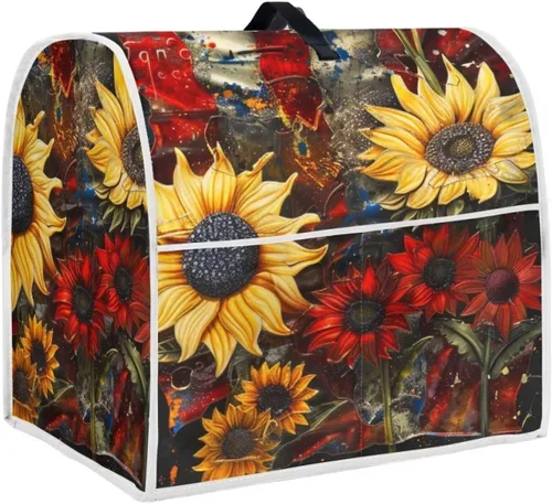 Vista 43 de Funda para batidora con estampado de girasol y bandera americana, cubierta protectora contra el polvo, adecuada para la mayoría de los modelos