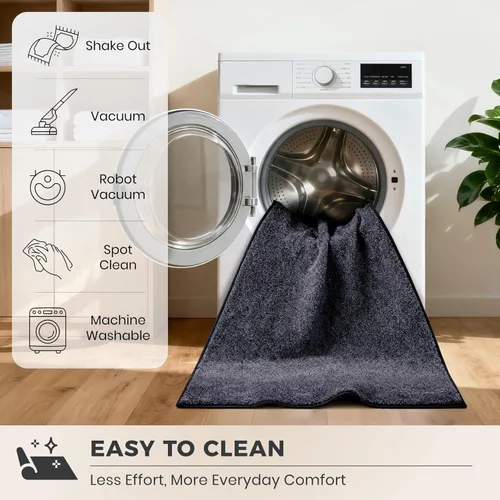 Vista 7 de PURRUGS Tapete para puerta con atrapamiento de suciedad, 20 x 31.5 pulgadas, antideslizante, lavable a máquina, tapete para puerta de perro, tapete