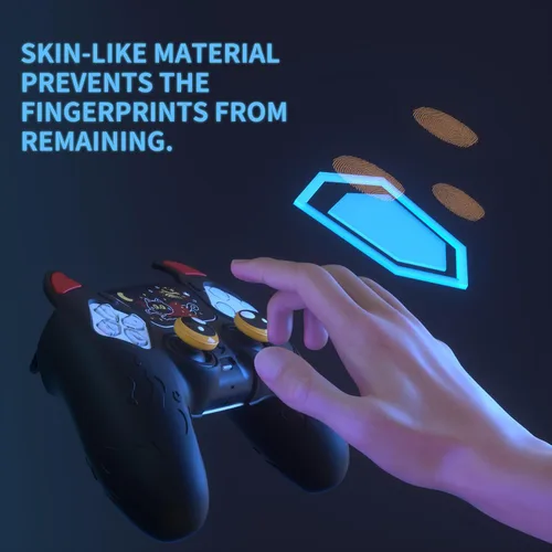 Vista 4 de PlayVital Cute Demon Controller Funda de silicona para ps5, funda de controlador Kawaii Gamepad Protector de piel para ps5 con adhesivo táctil