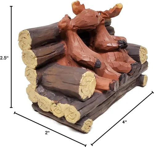 Vista 4 de Figura de banco de troncos de pareja de alces