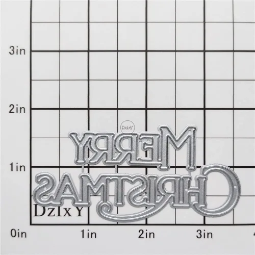 Vista 2 de DzIxY Troqueles de corte de metal de Feliz Navidad para kit de fabricación de tarjetas, troquelados, troquelados, plantillas de máquina de álbumes