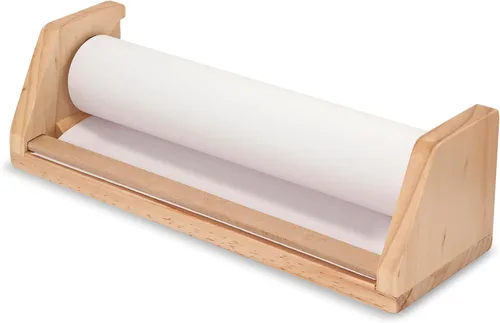 Vista 4 de Melissa & Doug. Tablero de madera de dispensador de rollo de papel con papel bond blanco (12 pulgadas X 75 pies)