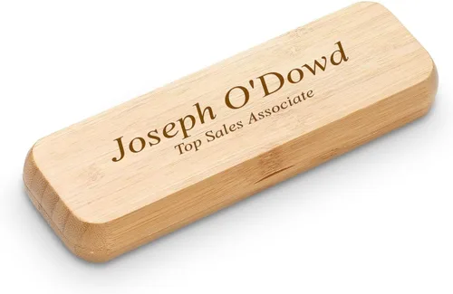 Vista 2 de Executive Gift Shoppe Juego de bolígrafo y estuche de madera de bambú personalizado con grabado personalizado