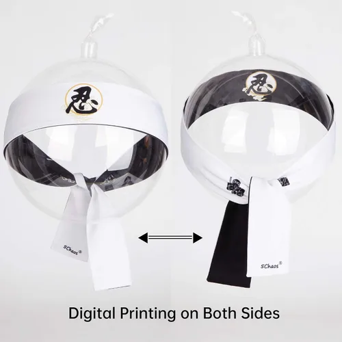 Vista 32 de Diadema reversible de guerrero, Bushido Hachimaki para karate, Halloween, sushi