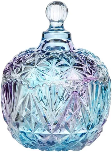 Vista 7 de SOCOSY Royal - Tarro de cristal en relieve con tapa, joyero, para boda, bufé, cocina, almacenamiento