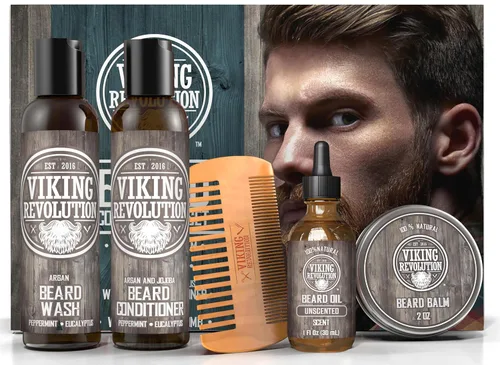 Vista 10 de Viking Revolution Acondicionador definitivo para el aseo de la barba de los hombres, suaviza, suaviza y alivia la picazón de la barba, contiene