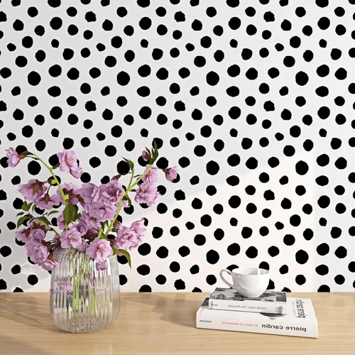 Vista 6 de ReWallpaper Papel de contacto blanco y negro de 17.5 pulgadas x 23 pies, papel tapiz extraíble para despegar y pegar, calcomanías de pared