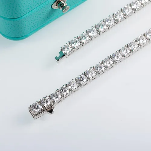 Vista 7 de AnuClub 11.1CT-32CT Moissanite Tennis Bracelet 925 Sterling Silver Round Cut 4MM/6.5MM D Color VVS1 Moissanites Classic Bracelets for Women Men