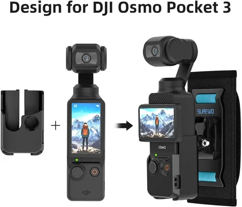 Vista 8 de Osmo Pocket 3 Soporte para Mochila, Soporte de Correa de Cinturón de Bolsa de Hombro con Borde Extendido Compatible con DJI Osmo Pocket 3 Para